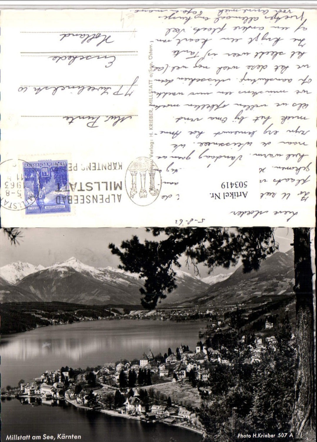 503419,Millstatt am See Totale Bergkulisse pub H. Krieber 507A