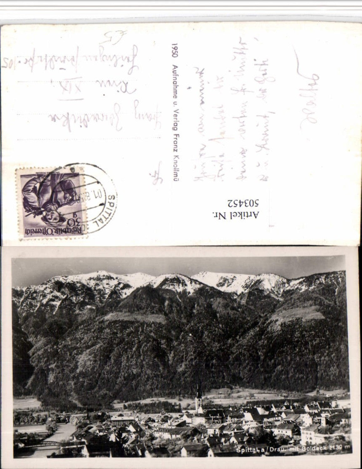 503452,Spittal an d. Drau Totale m. Goldeck Bergkulisse