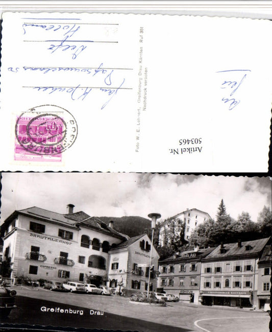 503465,Greifenburg an d. Drau Hauptplatz Drautalerhof VW-Käfer