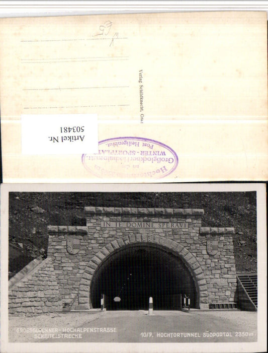 503481,Großglockner Hochalpenstraße Hochtortunnel b. Heiligenblut pub Schildknecht