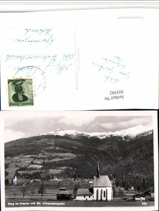 503502,Berg im Drautal Totale St. Athanaskapelle Bergkulisse pub F. Schilcher 3327