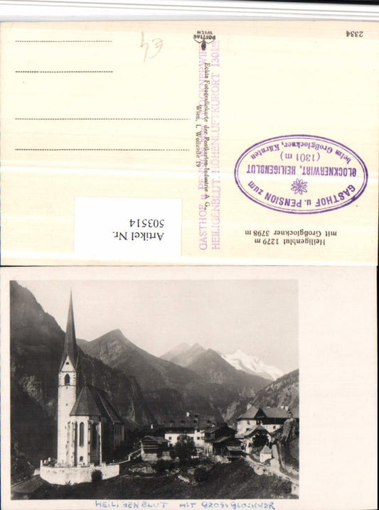 503514,Heiligenblut Totale Kirche m. Großglockner Bergkulisse