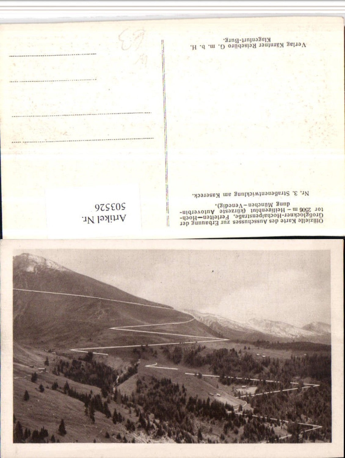 503526,Straßenentwicklung am Kasereck b. Heiligenblut Bergkulisse