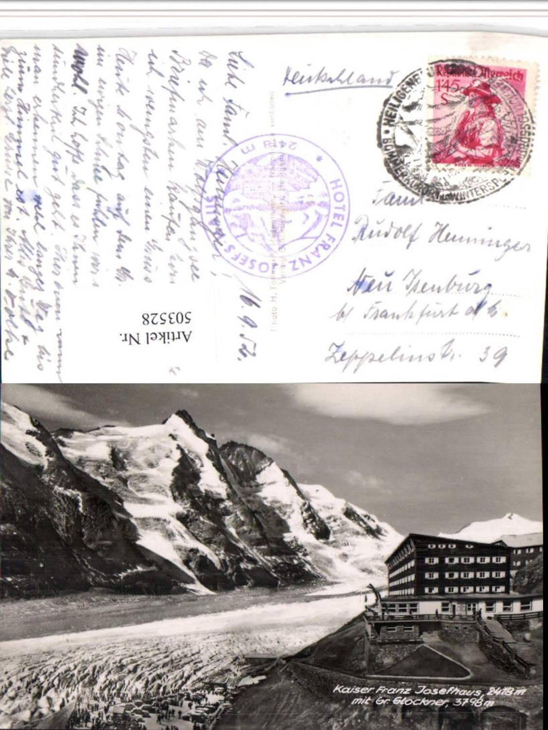 503528,Kaiser Franz-Josef-Haus b. Heiligenblut m. Großglockner Bergkulisse