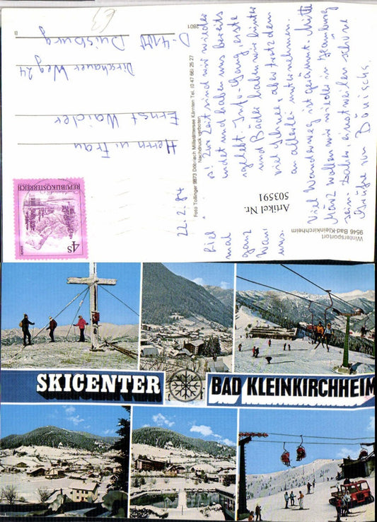 503591,Bad Kleinkirchheim Totale Sessellift Gipfelkreuz Mehrbildkarte