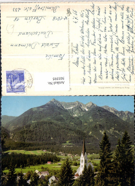 503595,Berg im Drautal Kirche m. Jauken Bergkulisse