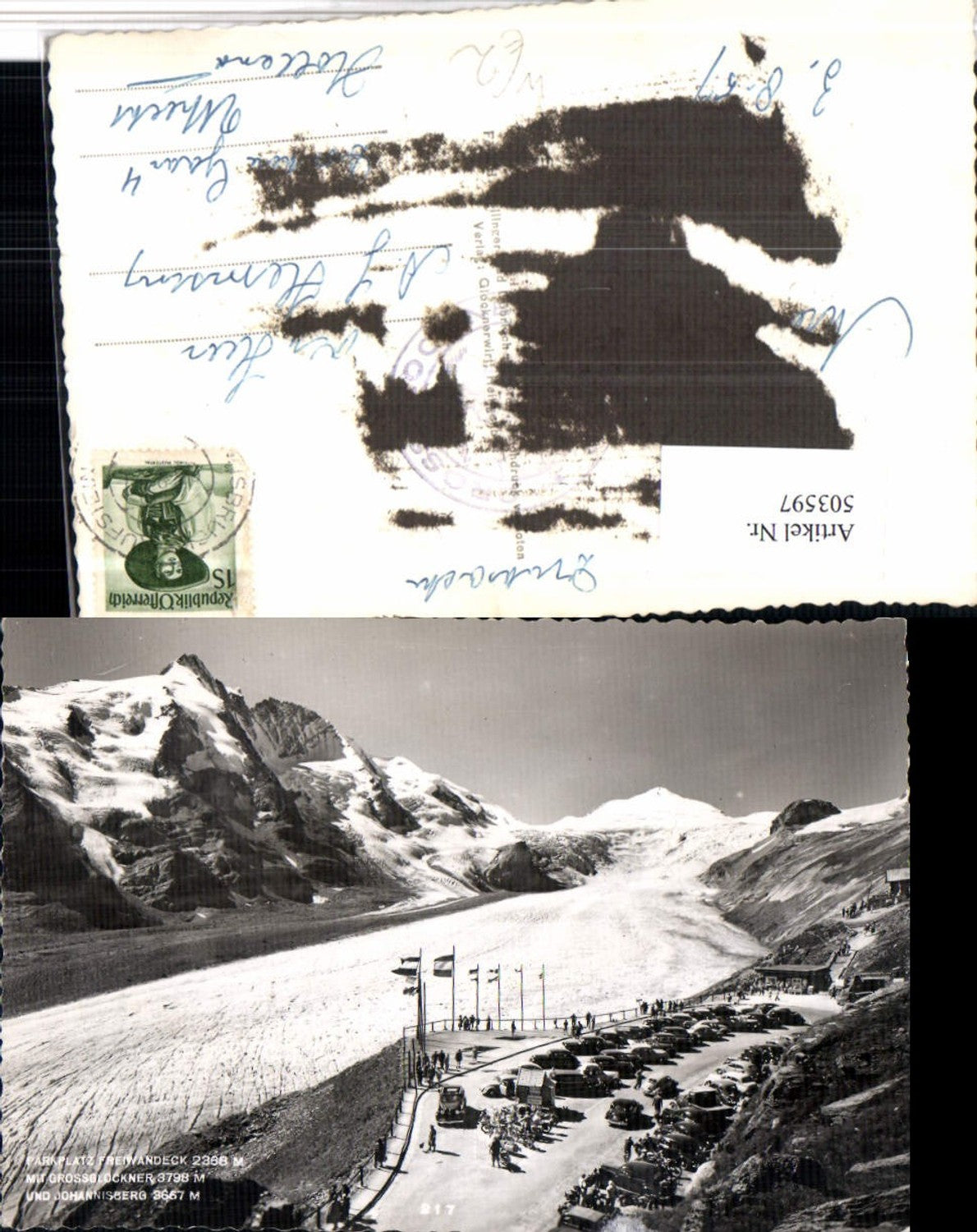 503597,Parkplatz Freiwandeck b. Heiligenblut m. Großglockner Bergkulisse