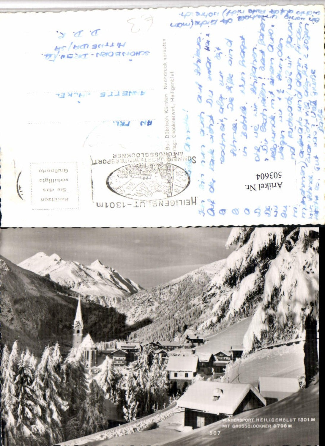 503604,Heiligenblut Totale m. Großglockner Bergkulisse Winterbild