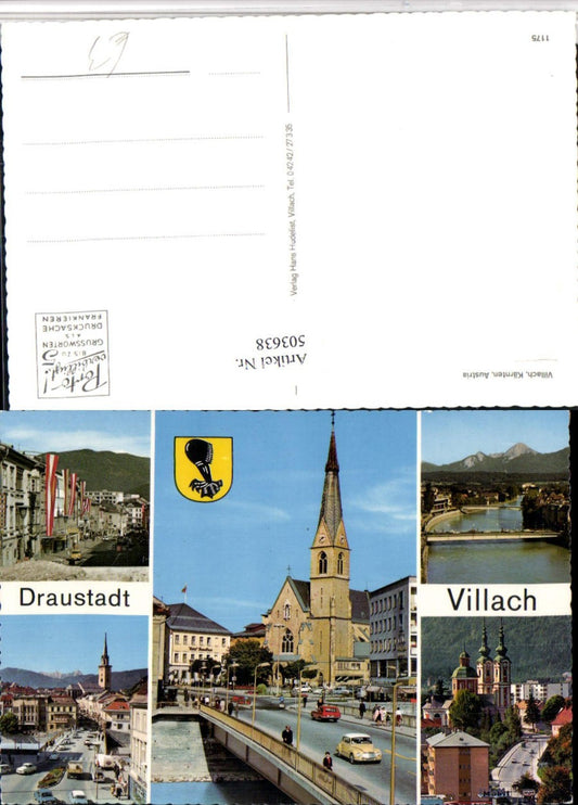 503638,Villach Teilansicht Brücke Kirche Mehrbildkarte
