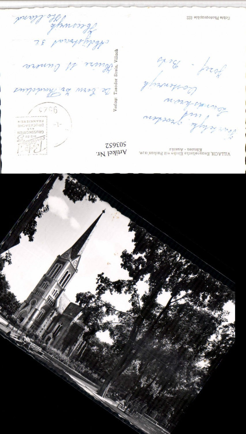 503652,Villach Evangelische Kirche m. Parkanlage
