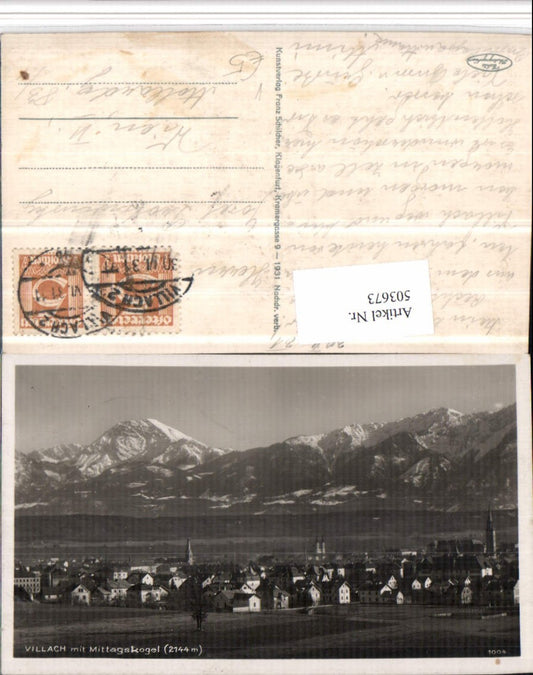 503673,Villach Totale m. Mittagskogel Bergkulisse pub F. Schilcher 1004
