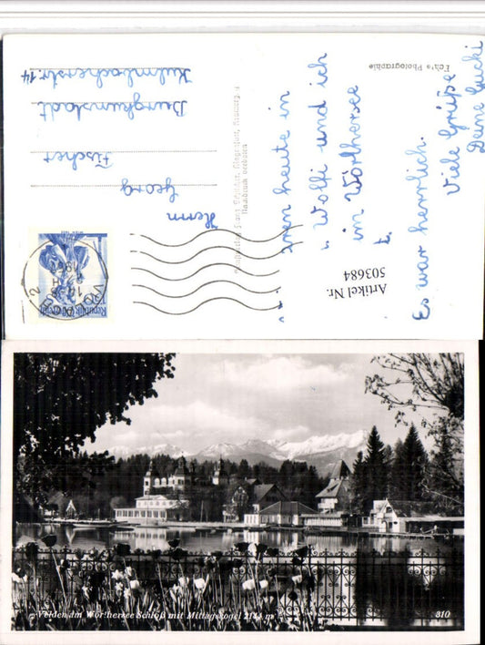 503684,Velden am Wörthersee Schloss m. Mittagskogel Bergkulisse