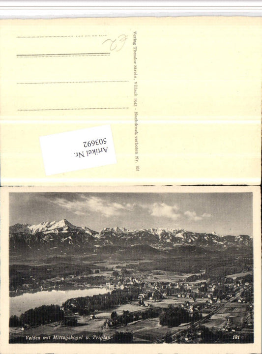 503692,Velden am Wörthersee Totale m. Mittagskogel Bergkulisse
