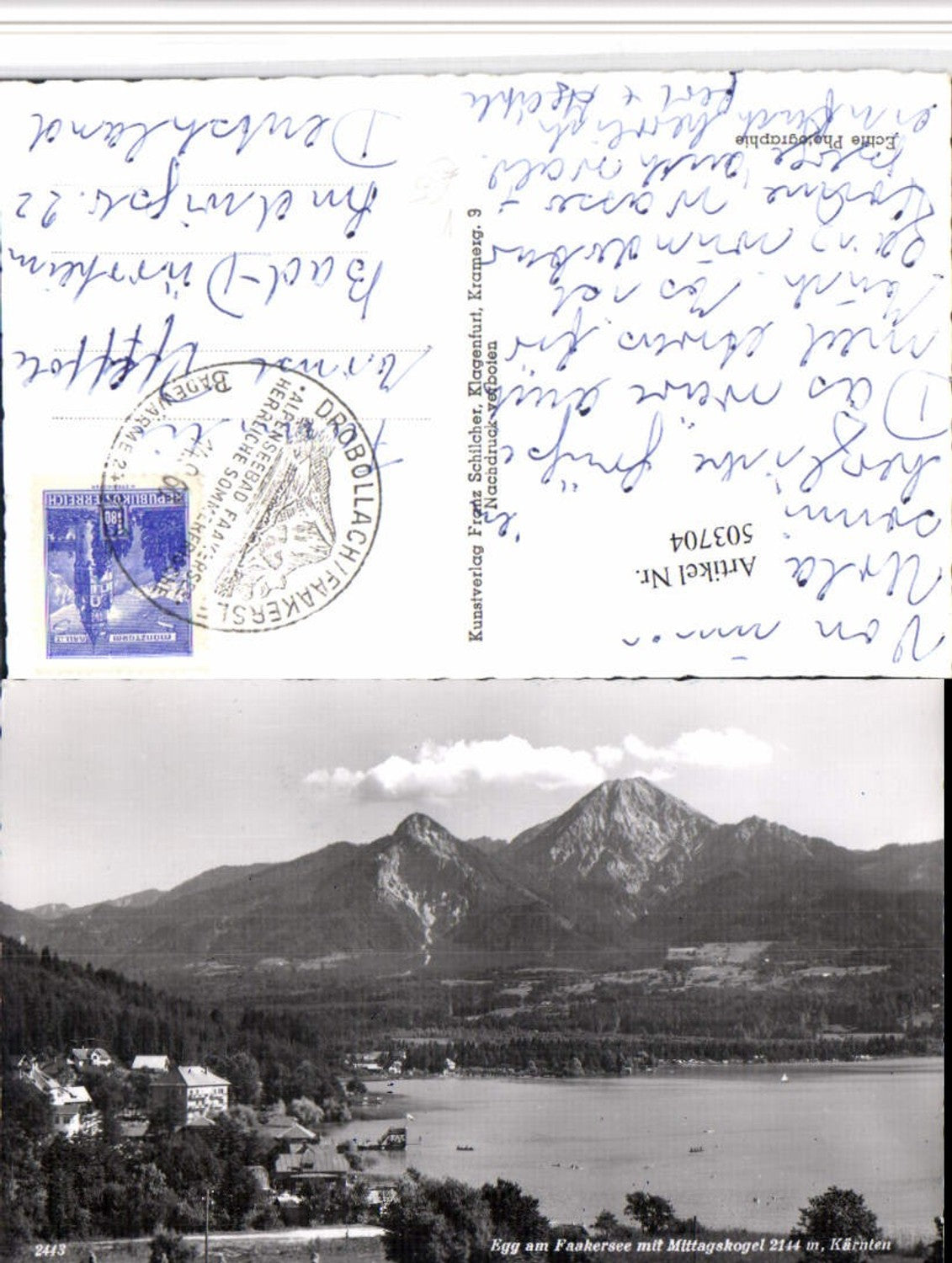 503704,Egg am Faakersee See m. Mittagskogel Bergkulisse pub F. Schilcher 2443