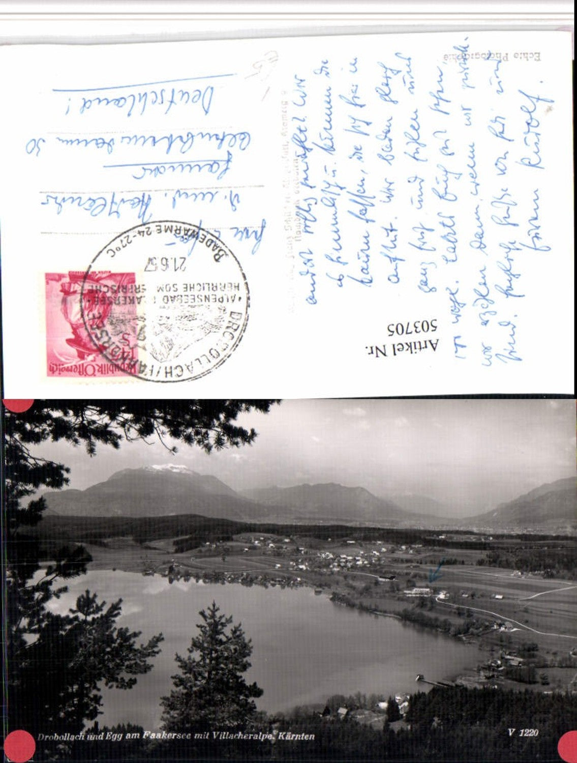 503705,Drobollach u. Egg am Faakersee See Bergkulisse pub F. Schilcher 1220