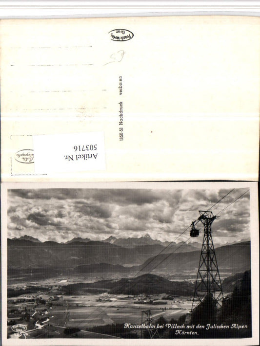503716,Kanzelbahn Seilbahn b. Villach m. Julische Alpen Bergkulisse