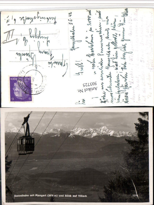 503725,Kanzelbahn Seilbahn b. Villach m. Mangart Bergkulisse