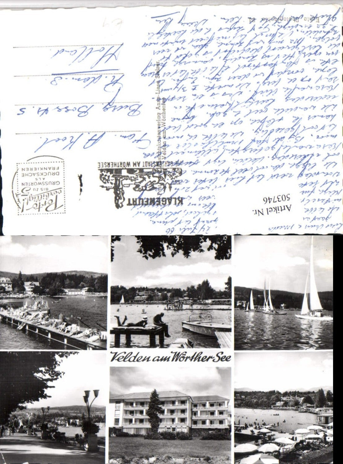 503746,Velden am Wörthersee Strandbad Segelboote Mehrbildkarte