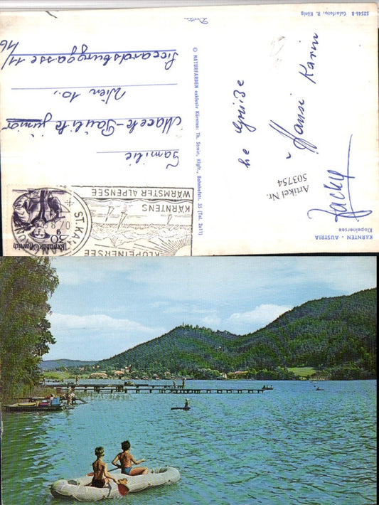 503754,Klopeinersee See b. St. Kanzian Steg Schlauchboot
