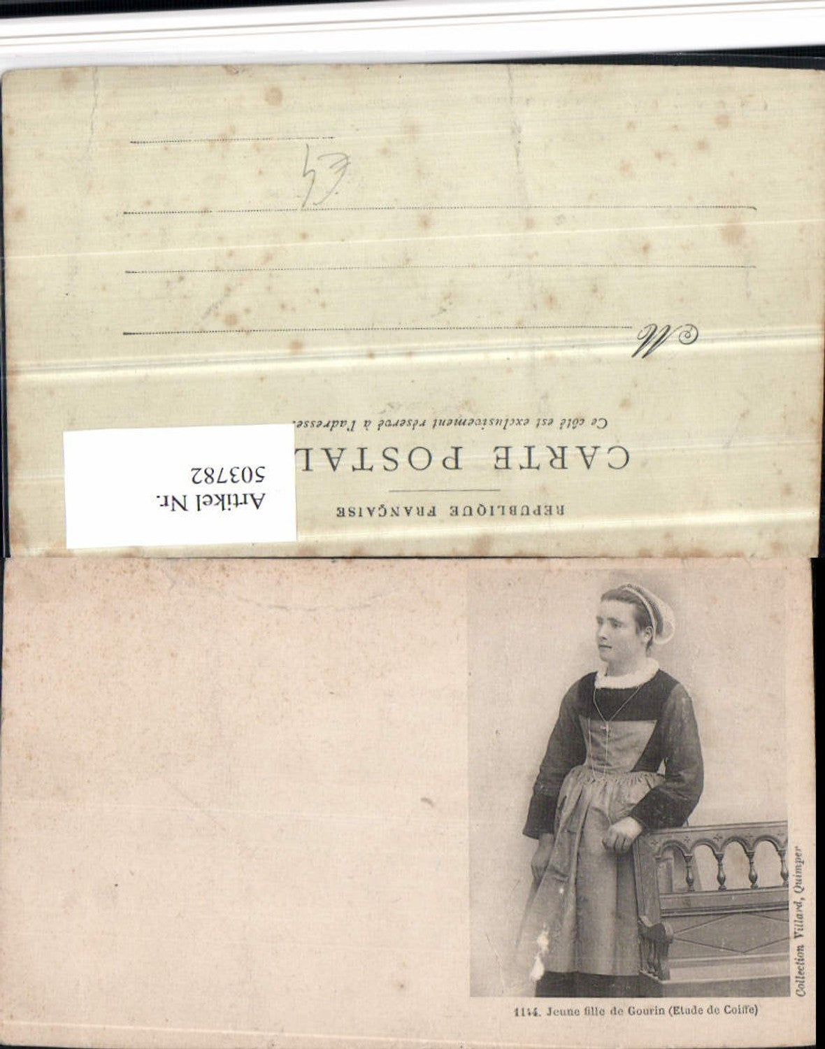 503782,Jeune fille de Gourin Frau Volkstyp Portrait