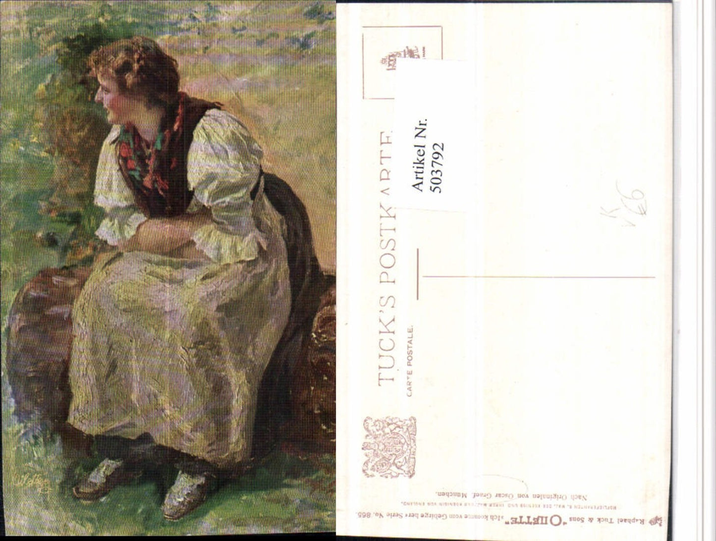503792,Künstler AK Oscar Graef Frau Tracht pub Raphael Tuck 865