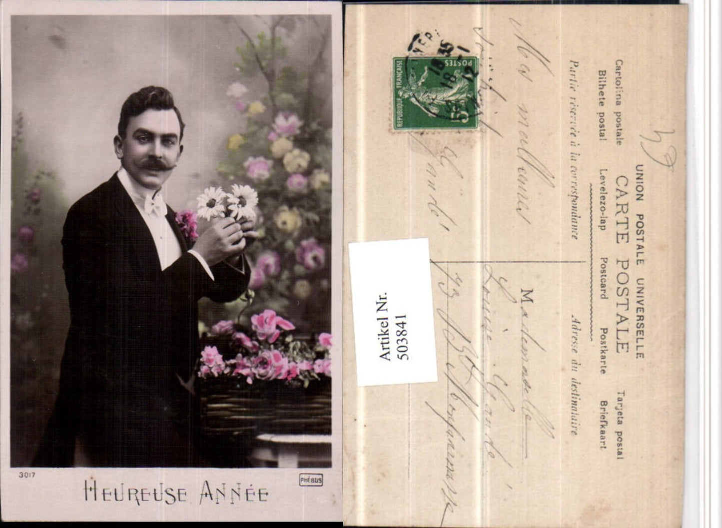 503841, Happy Anne, man in suit, beard, flowers, roses
