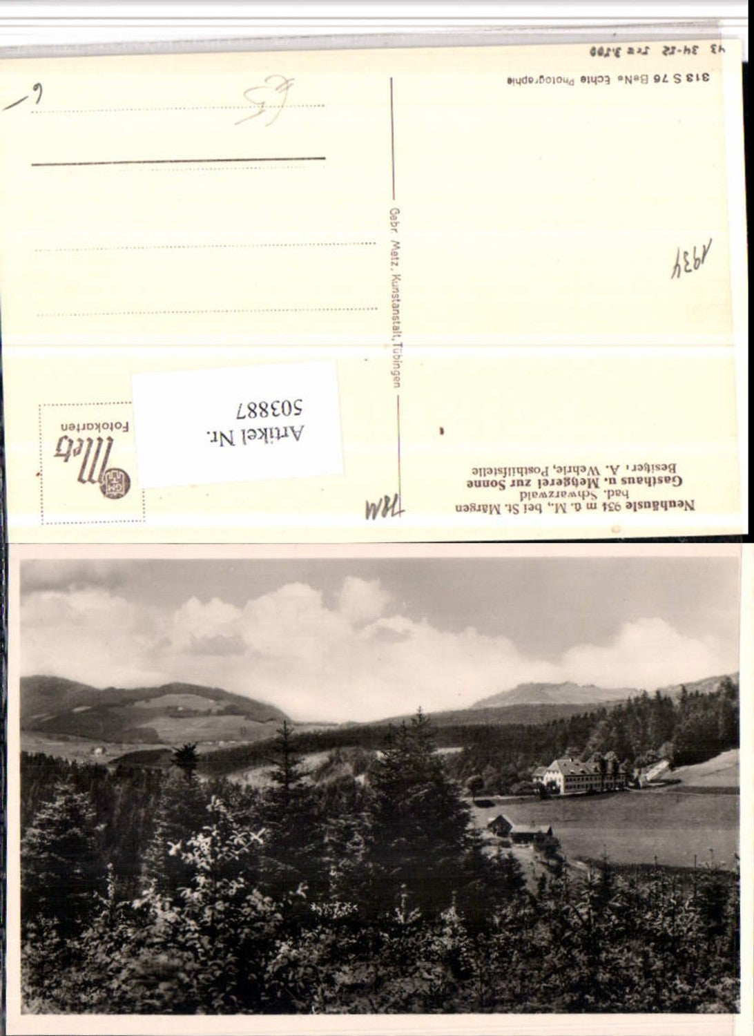 503887,Neuhäusle b. St. Märgen im Schwarzwald Gasthaus zur Sonne