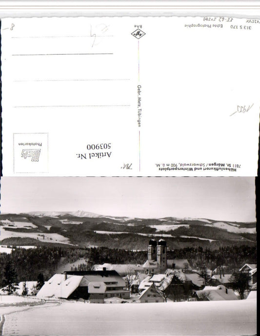 503900, St. Märgen in the Black Forest, partial view, winter scene
