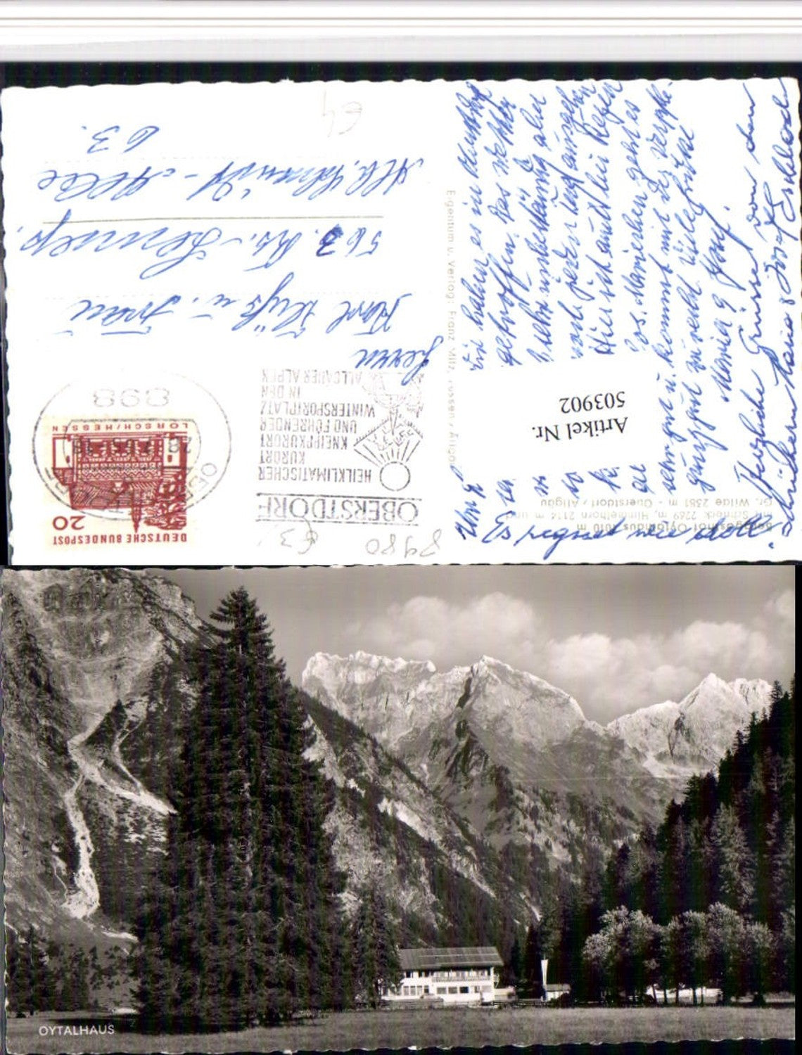503902,Oberstdorf im Allgäu Berggasthof Oytalhaus m. Schneck Bergkulisse