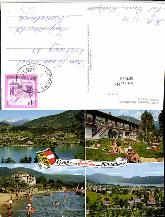 503938,Seeboden am Millstättersee Totale Strandbad Mehrbildkarte