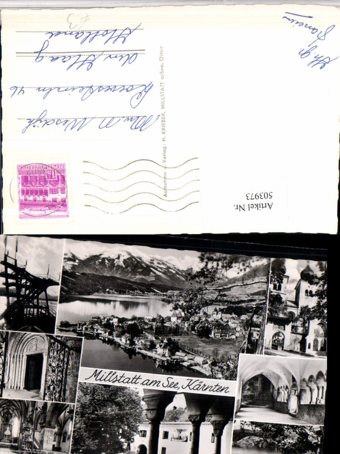 503973,Millstatt am See Totale Stift Arkaden Sprungturm Mehrbildkarte