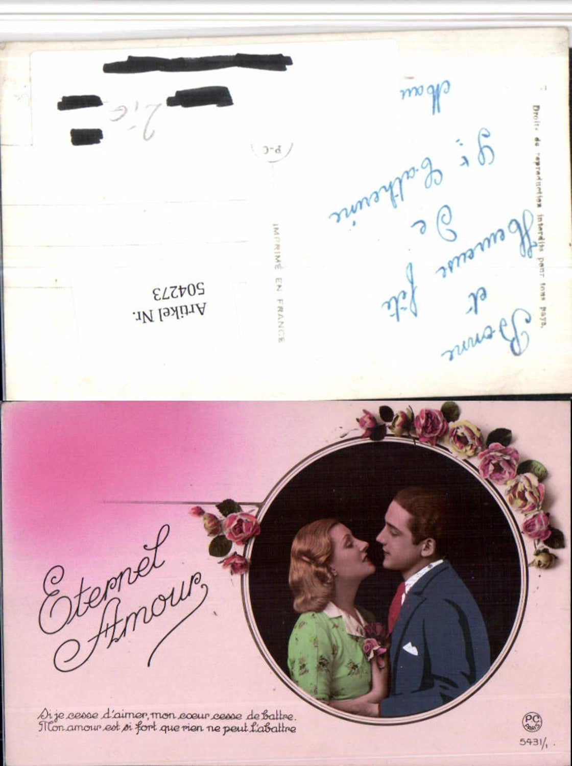 504273,Eternel Amour Fotomontage Liebe Paar Passepartout pub PC Paris 5431/1