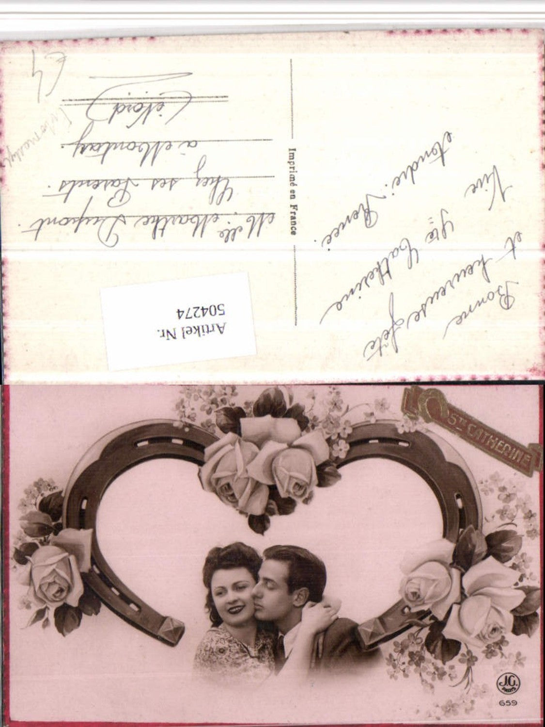 504274,Ste Catherine Fotomontage Liebe Paar Hufeisen Rosen