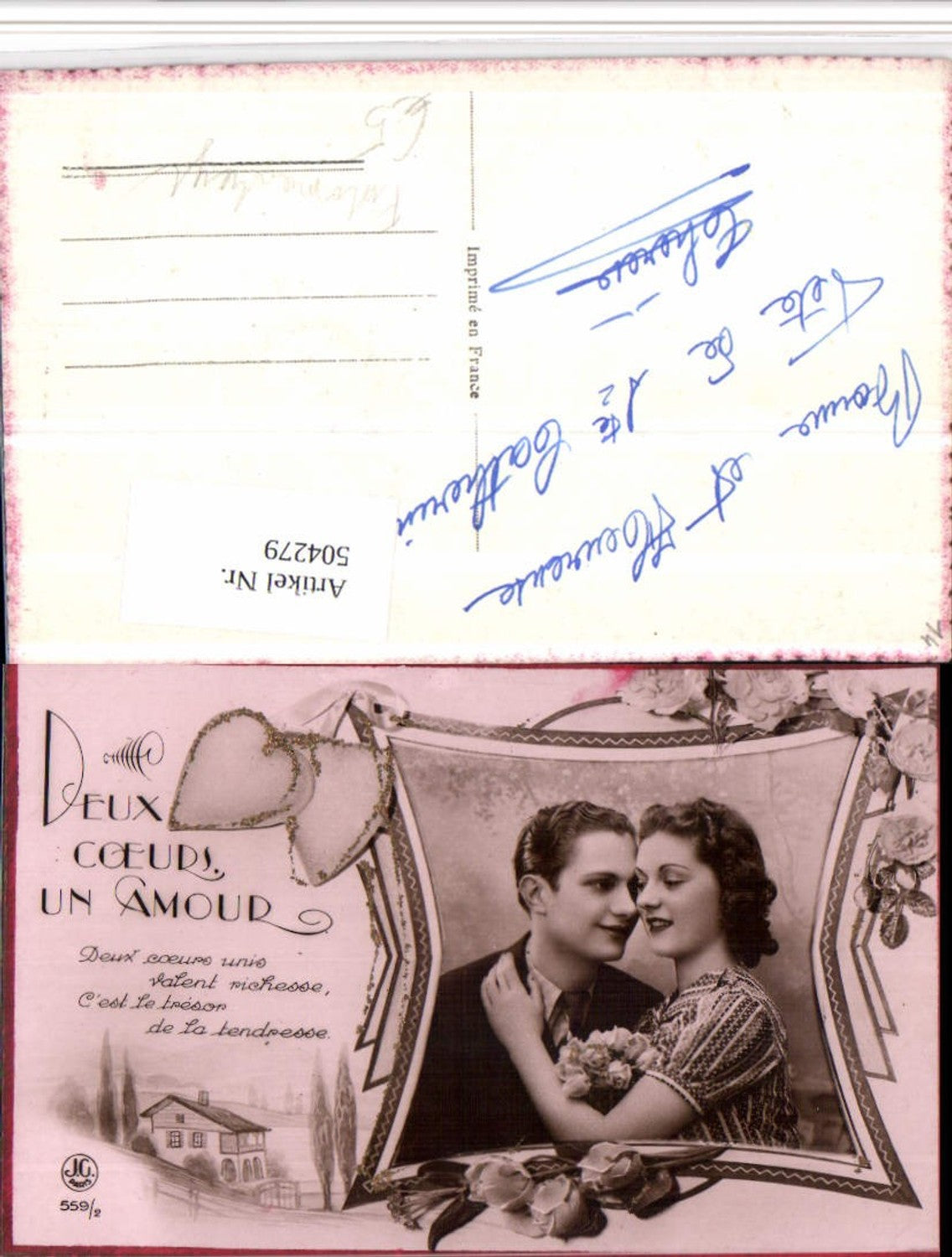 504279,Deux coeurs un Amour Fotomontage Liebe Paar Passepartout Rosen