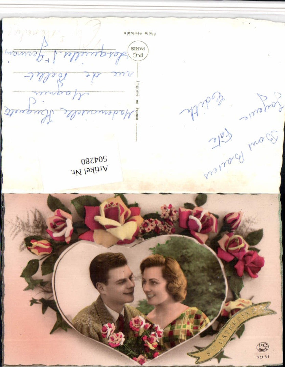 504280,Fotomontage Liebe Paar Passepartout Rosen pub PC Paris 7031