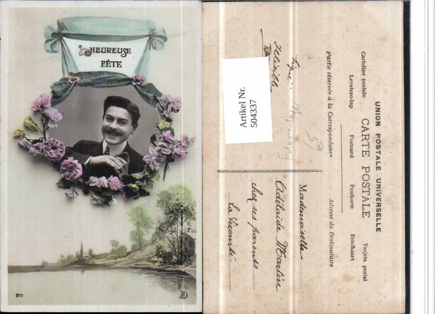 504337, Surrealism Photomontage Man Passepartout Flowers Landscape