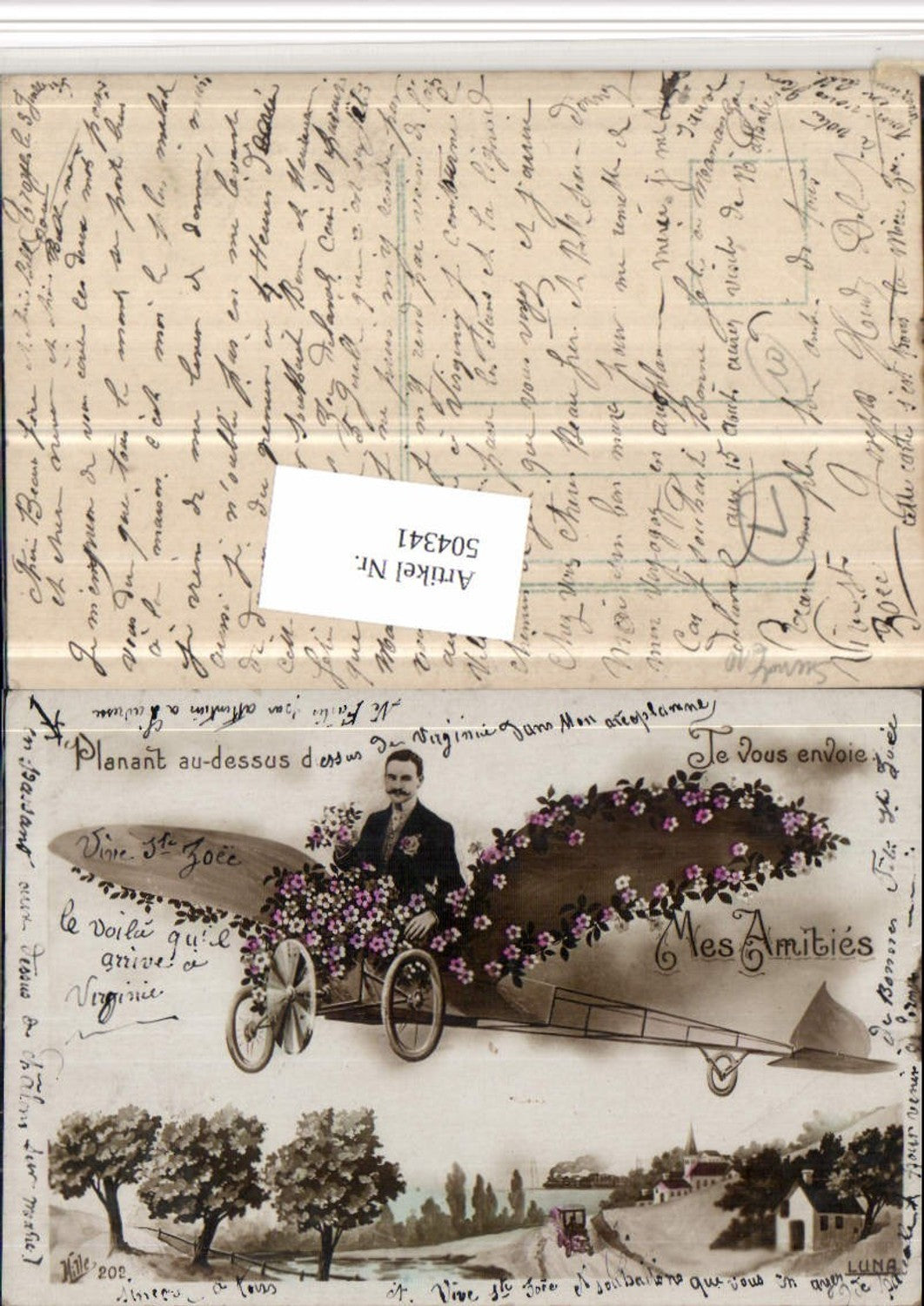 504341,Surrealismus Fotomontage Mann Segelflugzeug Flugzeug Blumen