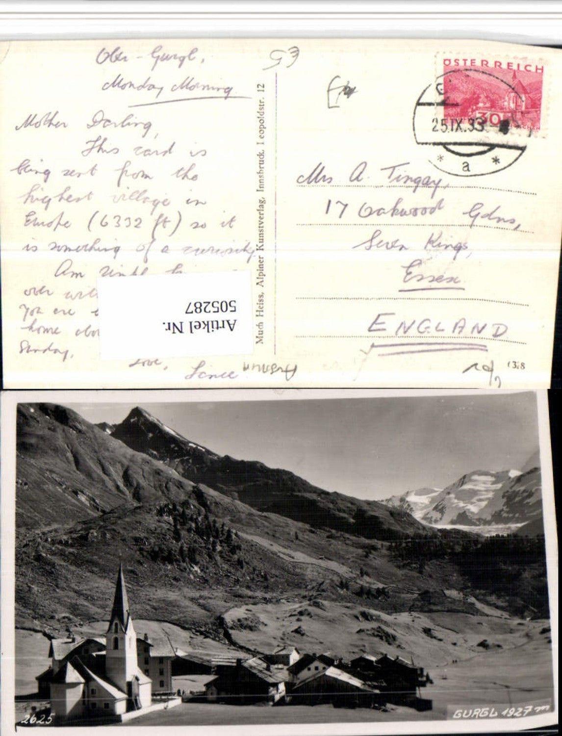 Alte Ansichtskarte – Old Postcard