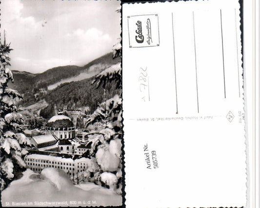 505739, St. Blasien in the Black Forest, partial view of the monastery, winter scene