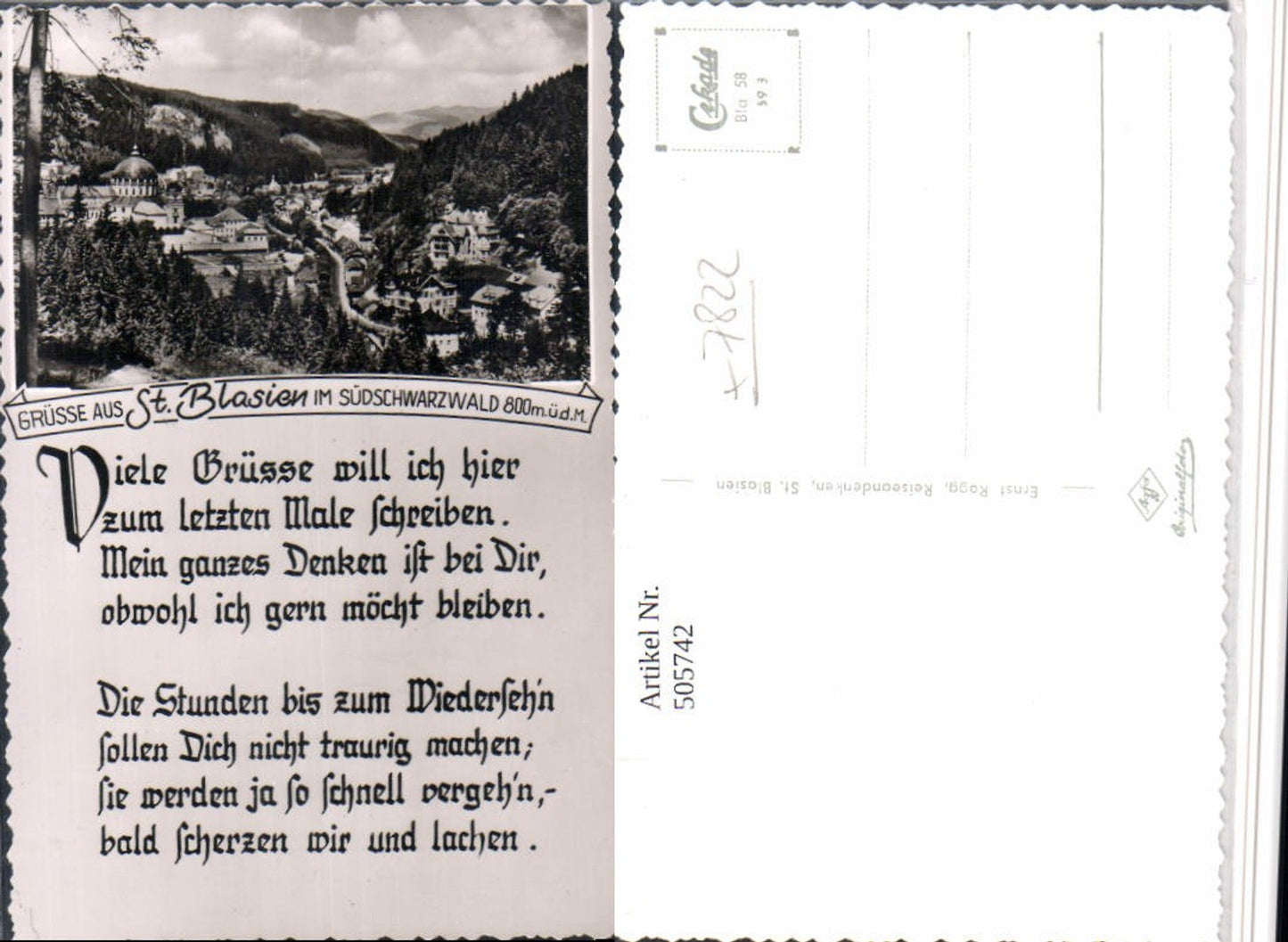505742,St. Blasien im Schwarzwald Totale Gedicht Text
