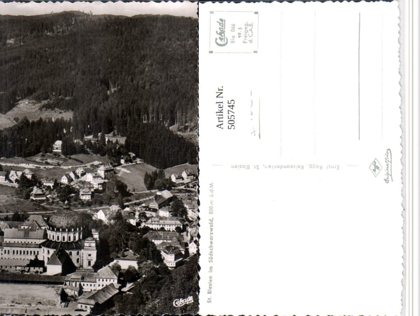 505745,St. Blasien im Schwarzwald Totale m. Kloster Fliegeraufnahme