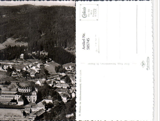 505745, St. Blasien in the Black Forest, aerial view including monastery
