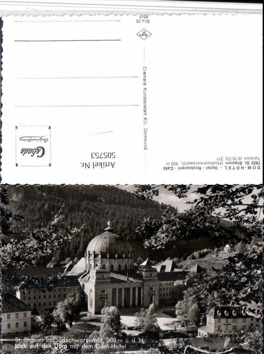 505753, St. Blasien in the Black Forest, Cathedral with Cathedral Hotel and Monastery