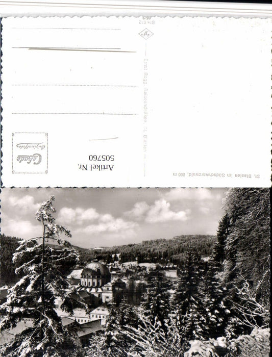 505760, St. Blasien in the Black Forest, partial view, winter scene