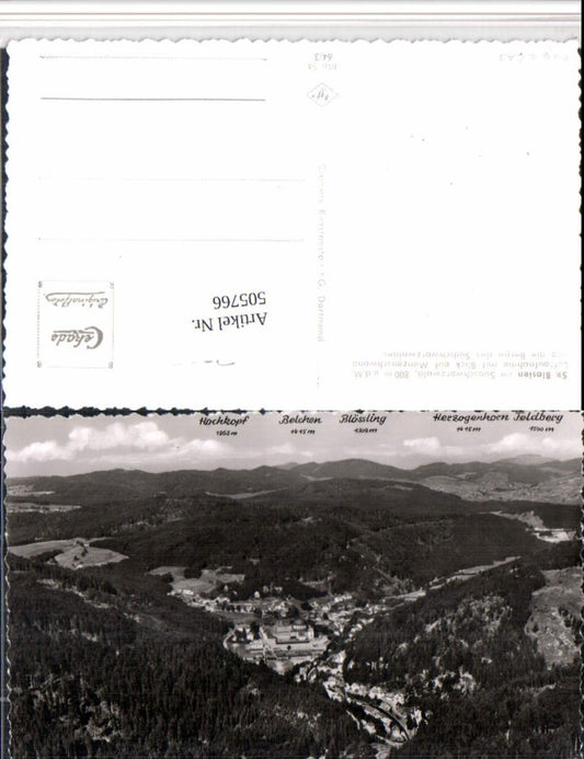 505766, St. Blasien in the Black Forest, aerial view including Menzenschwand