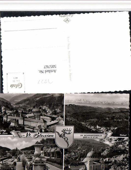 505767, St. Blasien in the Black Forest, Total College Cathedral, Multi-view postcard