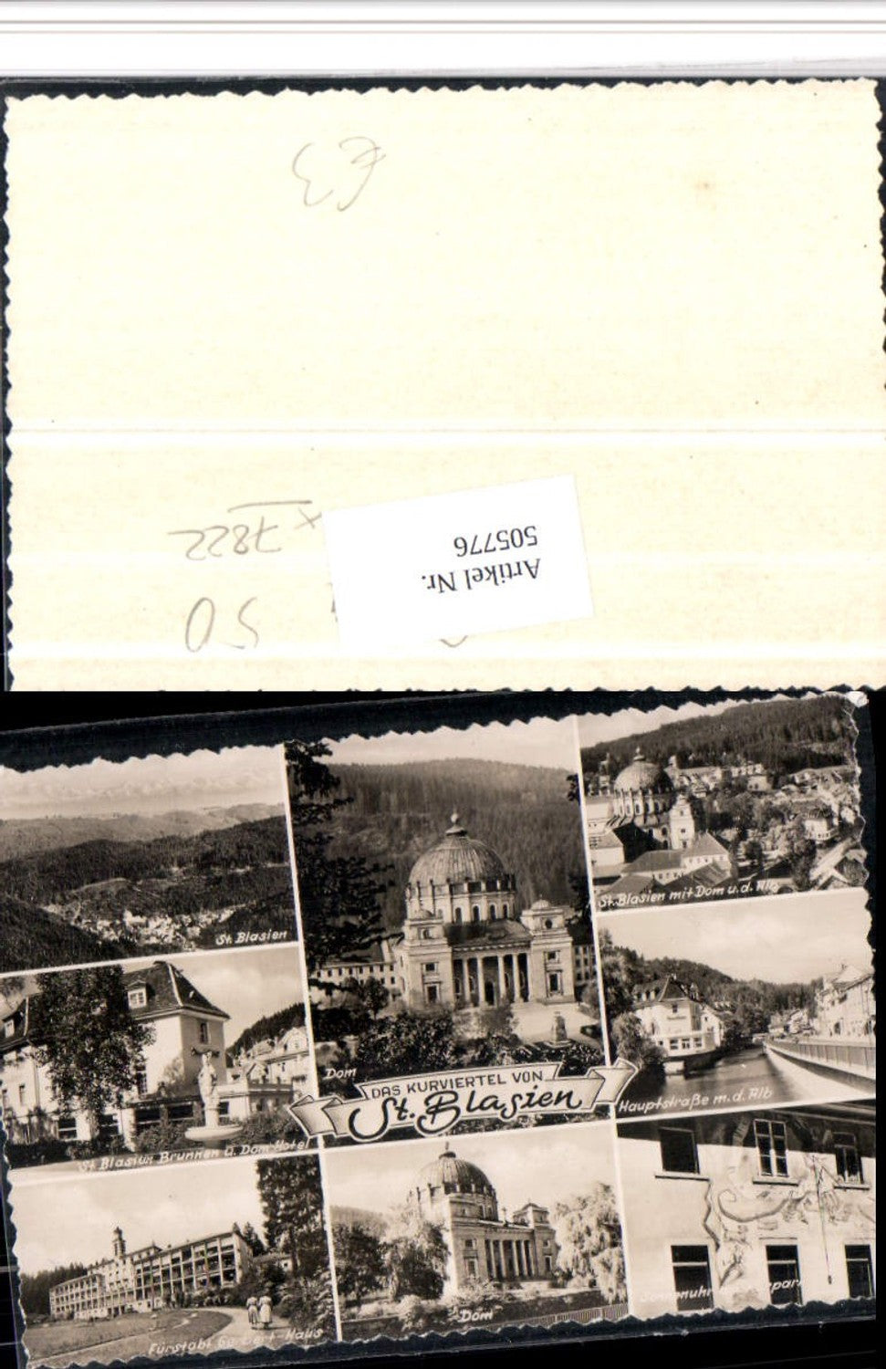 505776,St. Blasien im Schwarzwald Totale Dom Brunnen Sonnenuhr Mehrbildkarte
