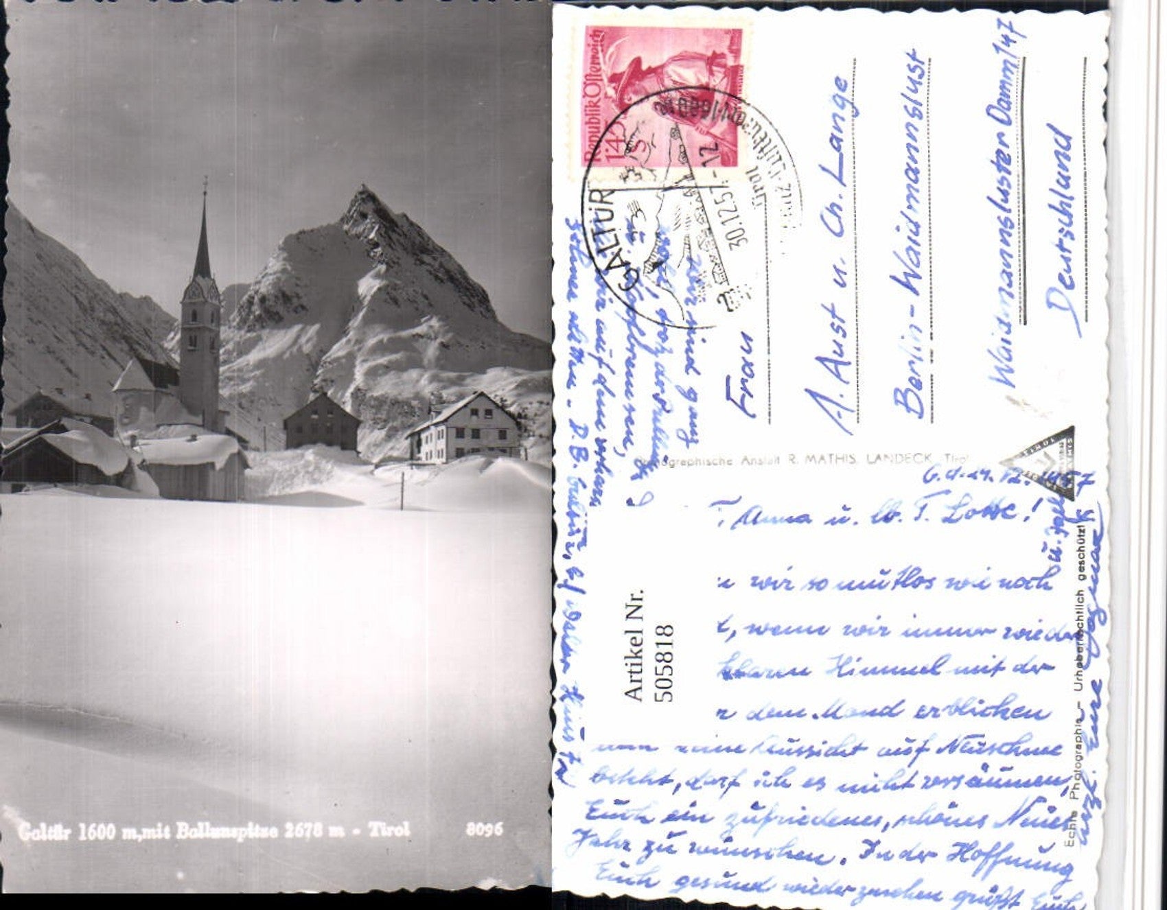 Alte Ansichtskarte – Old Postcard