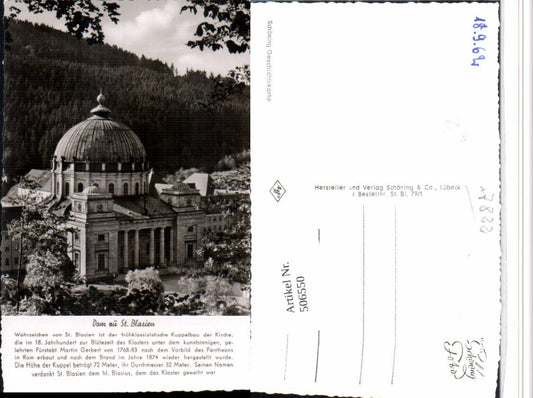 506550, St. Blasien in the Black Forest, Cathedral Church Text