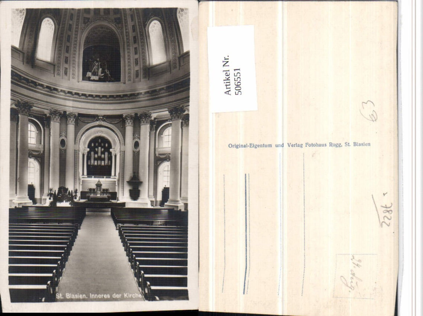 506551,St. Blasien im Schwarzwald Dom Kirche Innenansicht Altar